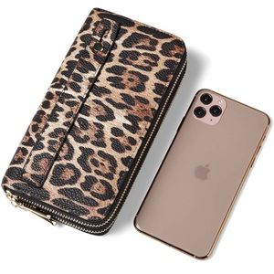 Dual Zipper Wallet & Phone Clutch with Hand Strap and RFID Blocking